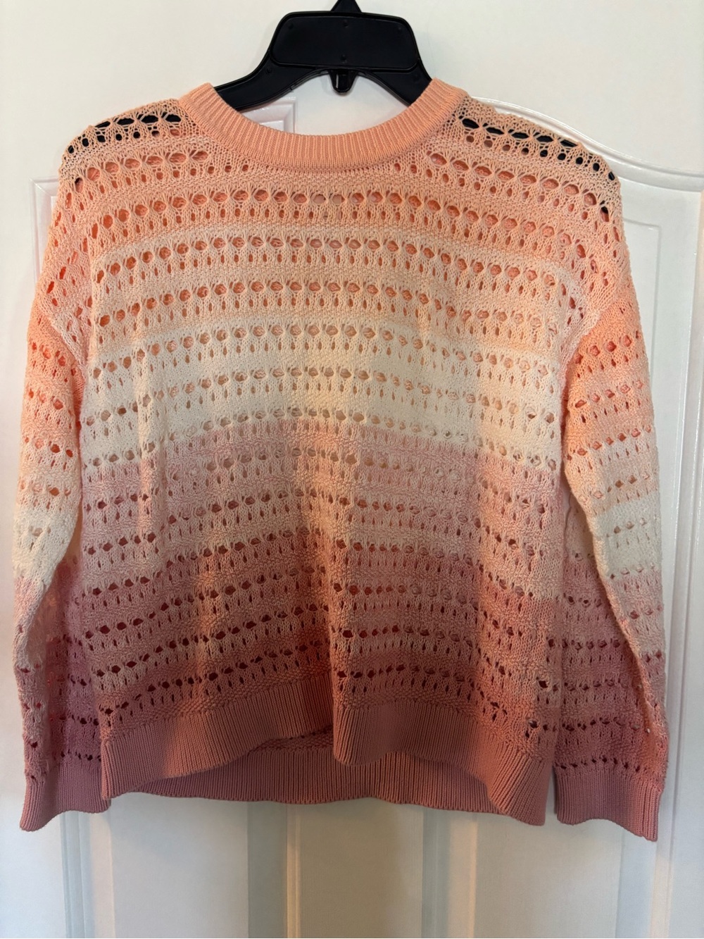 Oshkosh B’gosh Open-Knit Ombre Pink Coral Gradient Women’s Sweater
